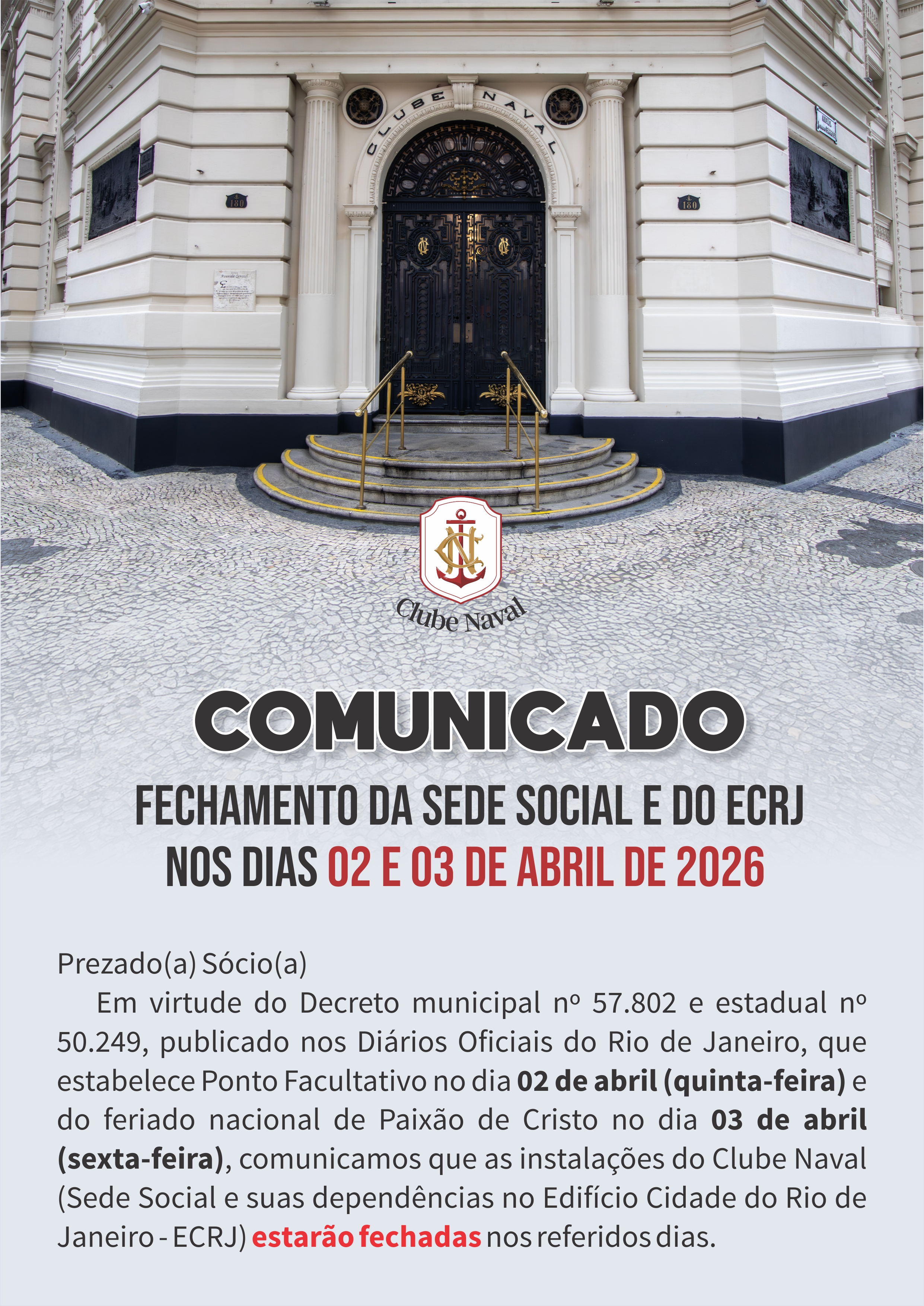 Comunicado - fechamento